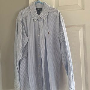 Ralph Lauren, size 14, striped blue/white